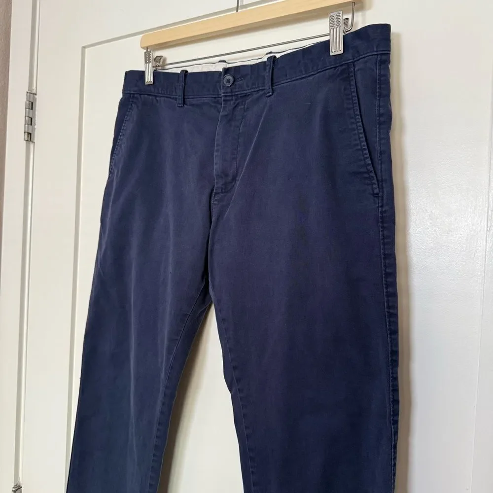 J Crew Flex Slim Fit Pants Mens Sz 33x30 Blue Chino Preppy Career Business